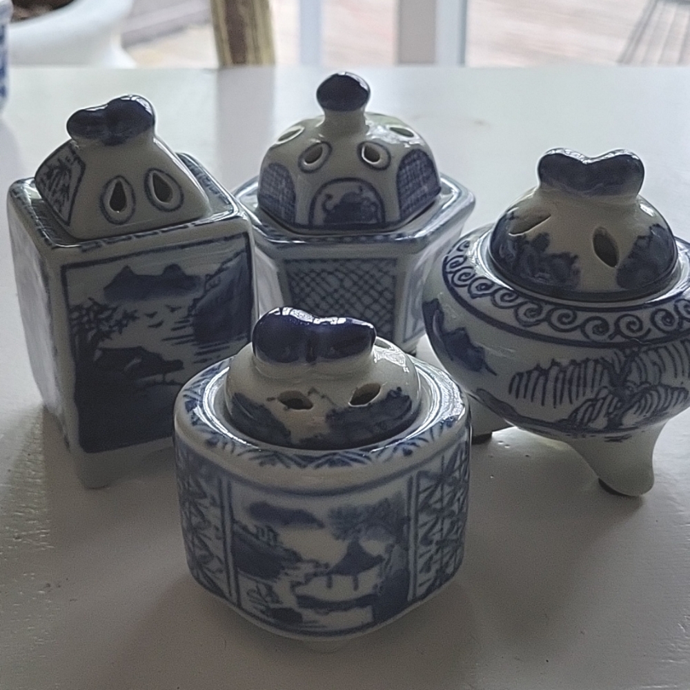 Blue and White Porcelain Incense Burners